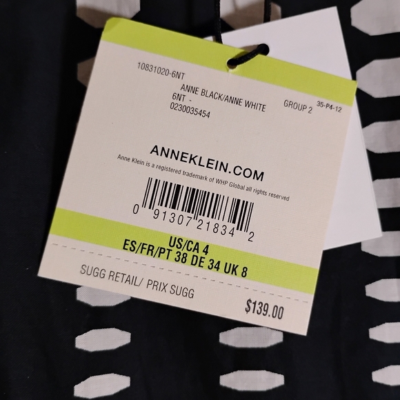 Anne Klein cotton geometric print dress - Picture 9 of 12